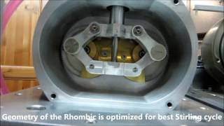 Rhombic Stirling engine disassembling details and development [upl. by Kaine]