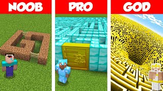 Minecraft NOOB vs PRO vs GOD GIANT MAZE HOUSE BUILD CHALLENGE SECRET MAZE Animation [upl. by Rainie]