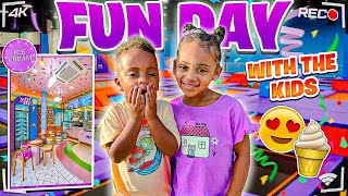 FUN DAY WITH LONDYN AND MJ TRAMPOLINE PARK  ICE CREAM DATE👩‍👧‍👦❤️ [upl. by Pace]