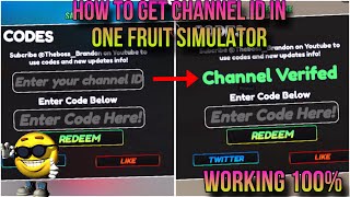 How To Your Channel ID In One Fruit Simulator  Roblox [upl. by Nnylyram]