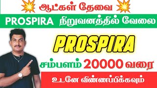 💥Prospira நிறுவனத்தில் வேலை Chennai Jobs today  Tamilnadu jobs jobspoint [upl. by Danna478]