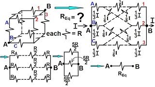 Physics 42 Ohms Law and Resistor Circuits 8 of 23 Resistors in a Cube 1 [upl. by Carpenter]