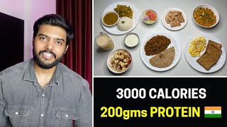 Easy 3000 Calorie Bodybuilding Diet with 200gms Protein  5 Meals  🇮🇳 [upl. by Voleta]