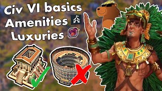 Civ VI Basics How To Get More Amenities amp Manage Luxury Resources  Ft Ursa Ryan [upl. by Notsgnal458]