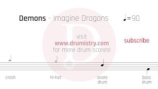 Imagine Dragons  Demons Drum Score [upl. by Natsirc]