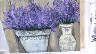 Acrylic painting tutorialEasy Lavender MariArtHome [upl. by Rosita56]