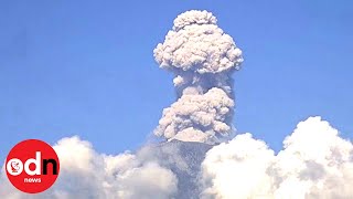 Spectacular Explosion as Mexican Volcano Spews Giant Plume of Ash [upl. by Patterman]