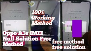 Oppo A3s CPH1853 IMEI Null Solution free 🆓 Method 💯 working [upl. by Nennahs]