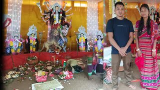 chenga Banga mandir durga puja🙏 Meghalayaanita hajong vlog [upl. by Anitsirc324]