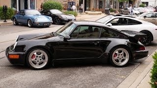 Porsche 911 964 36 Turbo leaving PCA Chicago Concours [upl. by Aplihs318]