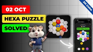 Hexa Puzzle Hamster Kombat 02 October  Hexa Puzzle Hamster Kombat Today  Hamster Kombat [upl. by Havens]