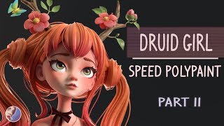 Druid Girl  Speed Polypaint  Zbrush [upl. by Yelak694]