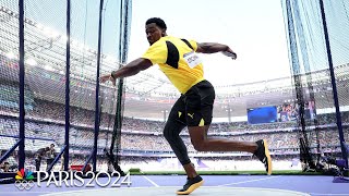 Jamaicas Roje Stona SHOCKS THE WORLD in winning mens discus gold at Paris Olympics  NBC Sports [upl. by Atikahc364]