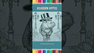 Highborn Hippos Bejewelled Hippopotamus Colouring Book Wendy Chapman [upl. by Kisung924]