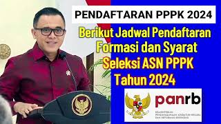 Kapan Pendaftaran PPPK 2024 Dibuka  Berikut Jadwal Formasi dan Syarat Pendaftaran PPPK 2024 [upl. by Lonnard]