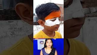 Indian flag painting on face  🇮🇳art  independence day face art  Happy independence day trending [upl. by Neimad]