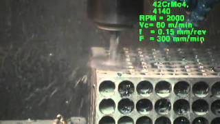 95mm Yes YSDF Solid Carbide drills drilling in 4140 at 180 sfm and 12 ipm [upl. by Akeit243]