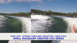 The H3X Series of Wake Shapers By SWELL Wakesurf Dramaticaly reduce turbulence for much better waves [upl. by Kingdon]