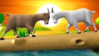 The Two Wise Goats 3D Animated Hindi Moral Stories for Kids  दो समझदार बकरी हिन्दी कहानी Tales [upl. by Ekrub]