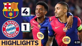 Barcelona Vs Bayern Munich 41  Full Match Highlights amp Goals  Raphinha Hattrick Champion League [upl. by Rusty]