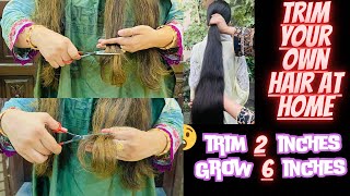 HOW TO TRIM YOUR OWN HAIR AT HOME  Hair Trimming Tutorial  Zonni lifestyle [upl. by Nah]