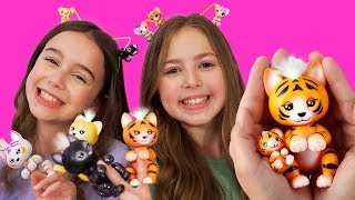 Fingerlings Purrrfect Pets Unboxing  Play with Fingerlings Cats Tigers Lions Cubs  Toy Review [upl. by Hankins239]