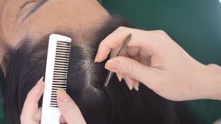 ASMR Scalp Scratching With Comb Real Person Hair Combing Hair Parting For Stress Relief [upl. by Vanni]