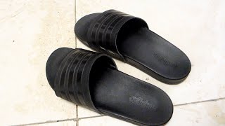 Adidas Womens Adilette Comfort Slide Sandals Review [upl. by Stanfield]