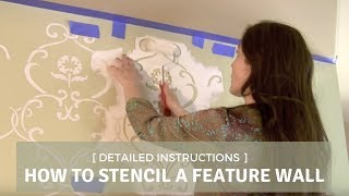 How to Stencil a Feature Wall with Cutting Edge Stencils [upl. by Candice246]