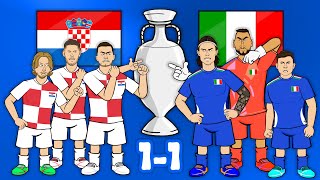 LAST MINUTE GOAL😲 Croatia vs Italy Zaccagni Modric Goals Highlights Euro 2024 [upl. by Ecineg]