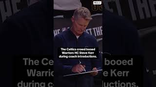 Celtics fans booed Steve Kerr 🔊 via NBC Sports Boston [upl. by Dosia]