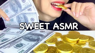 EDIBLE MONEY AND EDIBLE GOLD COIN EATING ASMR 💵💰 [upl. by Akalam918]