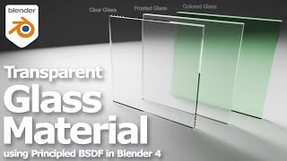 How to make Transparent Glass Material in Blender 4 using Principled BSDF Shader Node [upl. by Gavin]