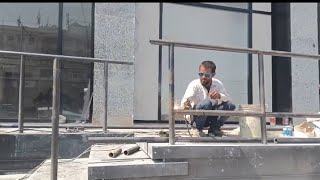 ms pipe railing design full work tips and tricks Taj fabrication work [upl. by Jovita651]