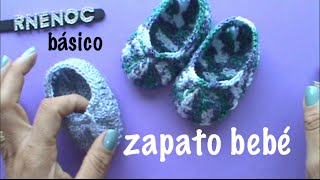 ZAPATO PARA BEBE BASICO PUNTO ALTO GANCHILLO CROCHET [upl. by Favian]