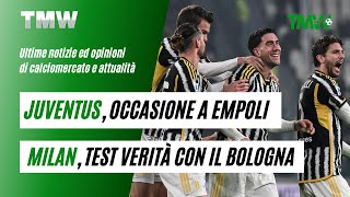 TMW News Juve occasione a Empoli Milan test verità con il Bologna [upl. by Yelsnya829]