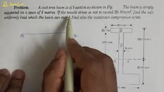 Bending stresses in beams 12 Numerical Problem unsymmetrical section [upl. by Davina]