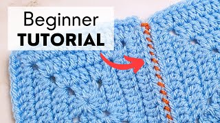 How to Join Granny Squares with Whipstitch Beginner Tutorial [upl. by Tulley]