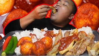 TELUR REBUS SEKALI TELAN HABIS SEMUA ❗❗ TELUR REBUS MASAK SAMBAL mukbang malaysia [upl. by Einohpets]