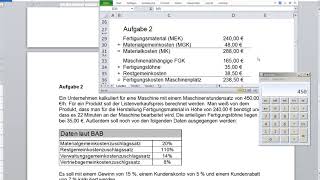 Maschinenstundensatzrechnung sehr gut am Beispiel erklärt Aufgabe 2 [upl. by Alrac]