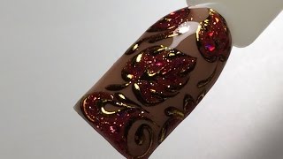 Осеньзима 20162017  Осенний дизайн ногтей гельлаком Совместно с NailArt Alevtinochka [upl. by Claudian67]