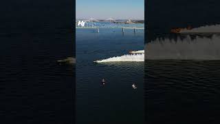 Four H1 Unlimited hydroplanes hit turn 1 in the TriCities at 180 mph [upl. by Isnam]