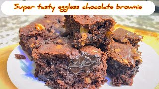 Best eggless chocolate Brownie recipe  super easy chocolate Brownie recipe  Easy Baking [upl. by Stearn]