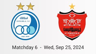 Esteghlal Tehran 0 VS Persepolis 1 highlights  Persian Gulf Pro League 2425 Week 6 [upl. by Yrrep]