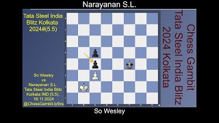 So Wesley vs Narayanan SL TATA STEEL INDIA BLITZ 20245 5 [upl. by Thurnau306]