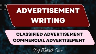 ADVERTISEMENT WRITING [upl. by Kevin761]