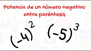 Preálgebra Paso 24 Potencias de Números Negativos entre Paréntesis [upl. by Gingras]