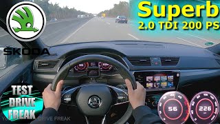 2022 Skoda Superb 20 TDI SCR DSG 200 PS TOP SPEED AUTOBAHN DRIVE POV [upl. by Deste]