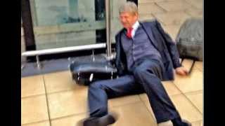 Arsene Wenger is slipping at Liverpool Lime Street Station [upl. by Enelrihs]