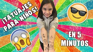 ¡Cómo hacer TATUAJES caseros para NIÑOS y NIÑAS fácil y rápido [upl. by Laoj]